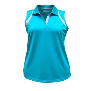 Pebble Beach Women's Sleeveless Turquoise Golf Sport Polo Top Size XXL